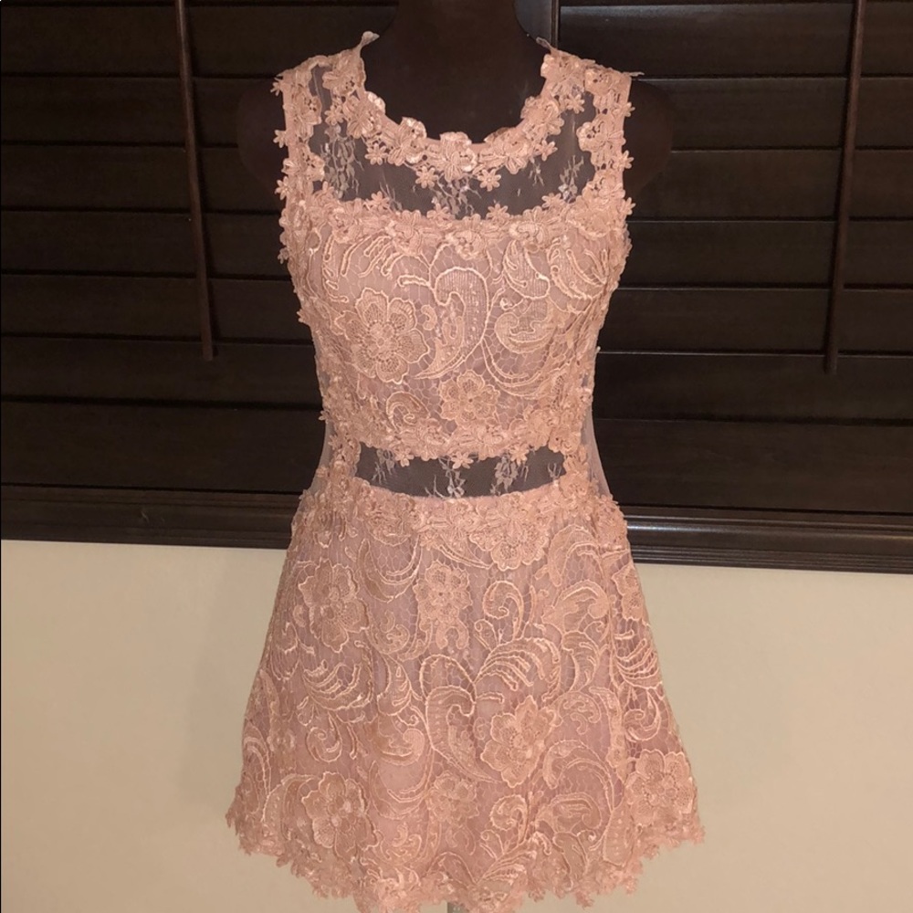 ANGL Pink Lace Summer Dress